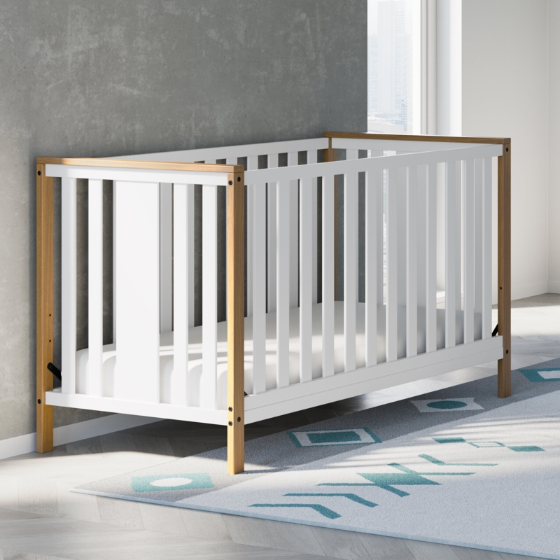 5-in-1 Convertible Crib with Modern Two-Tone Design
