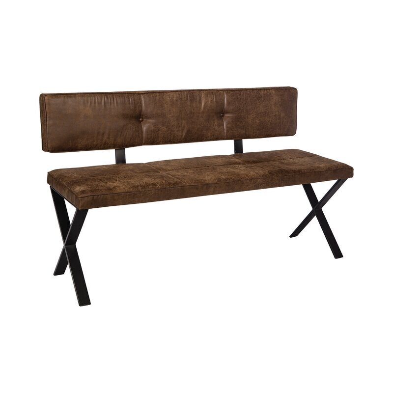 Modern style leather dining bench with back
