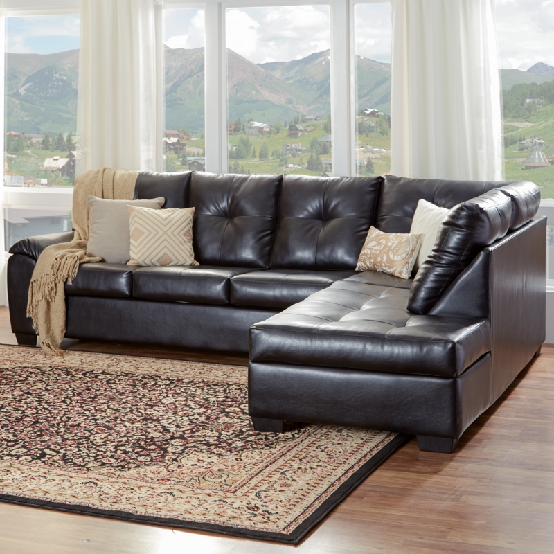 Sectional Sofa with Pillow Top Arms and Button-Tufted Back