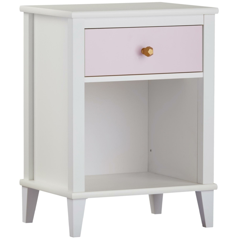 Stylish Nightstand with Open Cubby & Drawer
