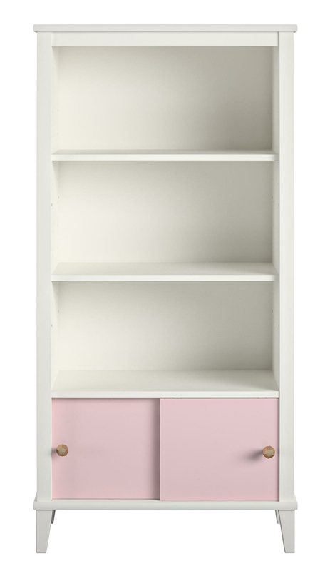 Kids' Bookcase with Adjustable Shelves and Sliding Doors