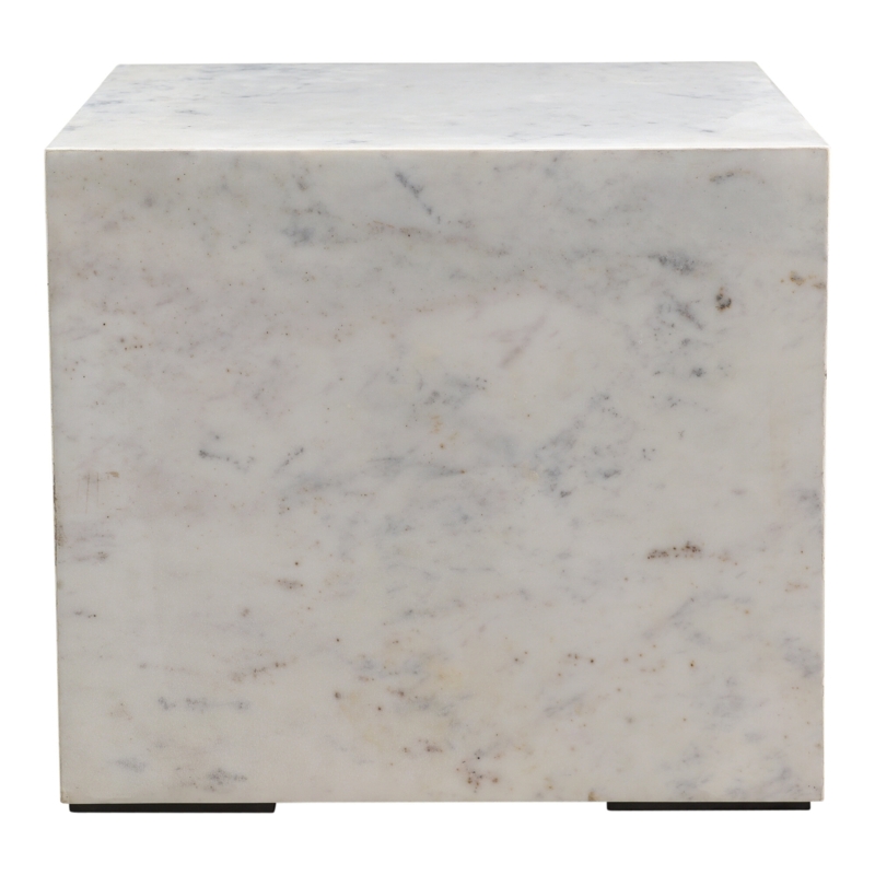 White Marble Side Table with MDF Top