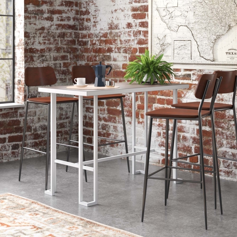 Counter-Height Dining Table with Sleek Steel Base