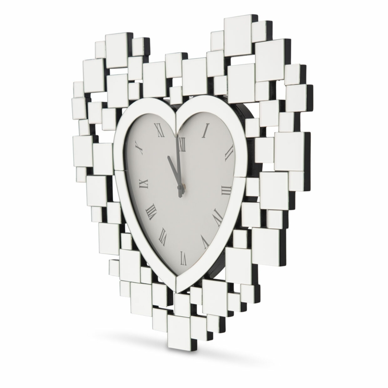 Heart Shaped Mosaic Wall Clock