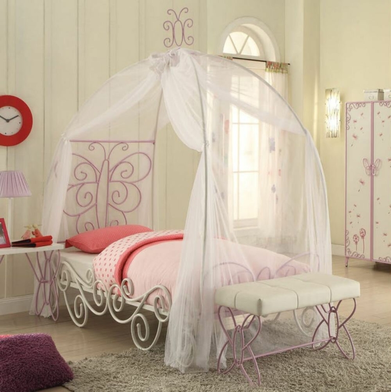 Enchanting Princess Full Bed with Butterfly Design