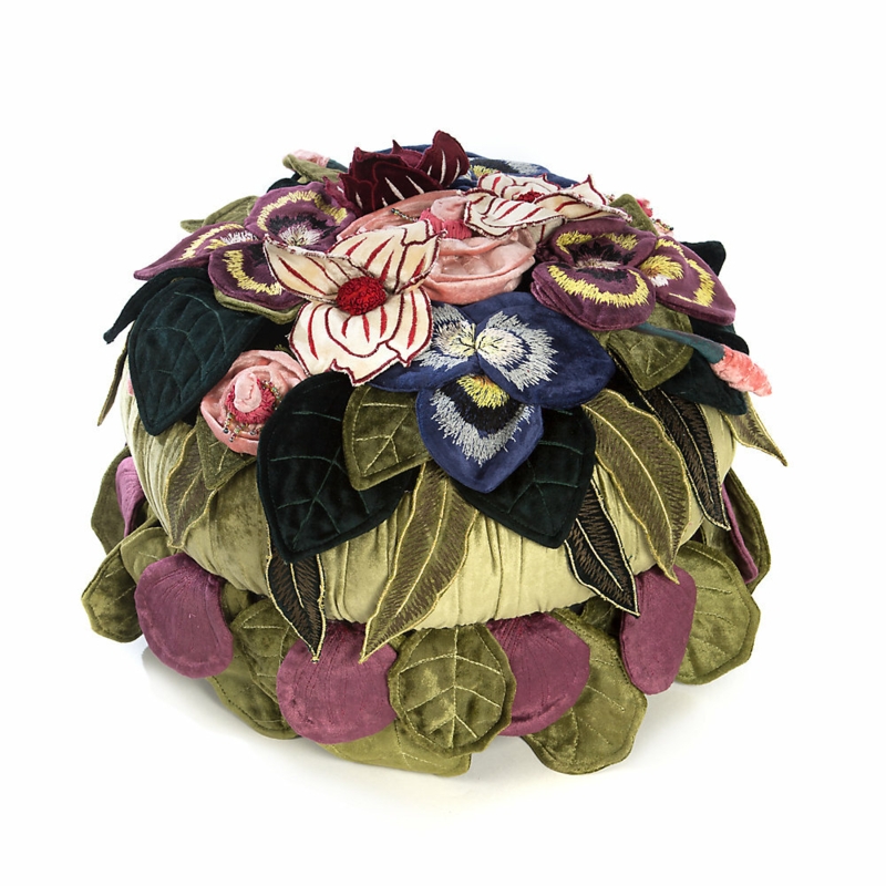 Moonlight Garden Footstool with Floral Accents