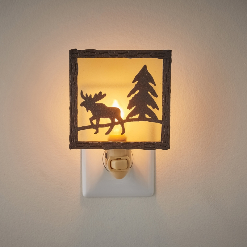 Lodge Style Night Light with Outlet Cover