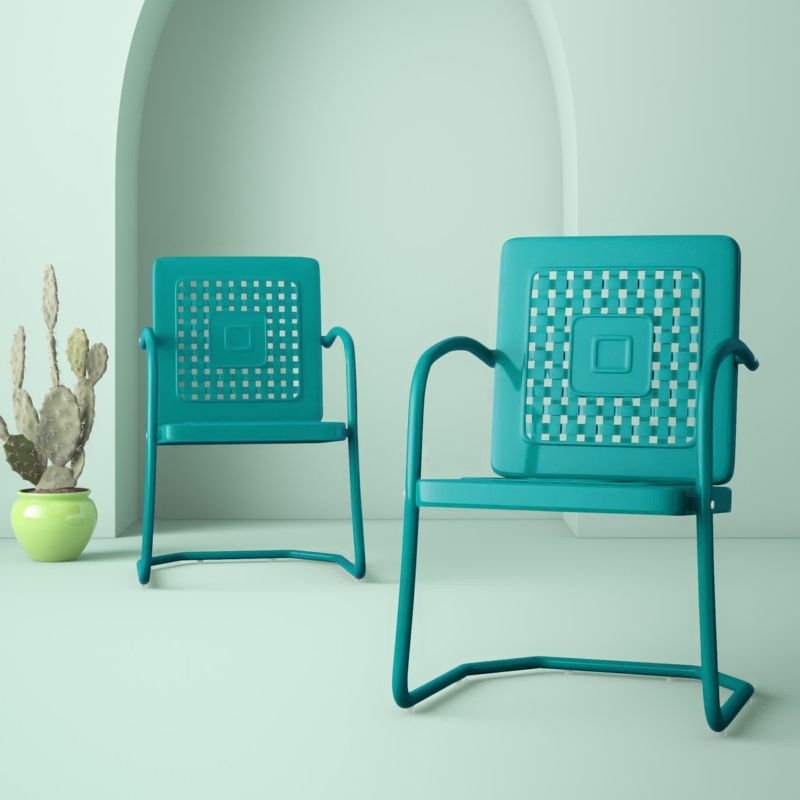 Geometric Patio Chairs Set of Two