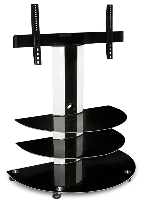 Mobile TV Cart and Portable Entertainment Stand with Shelves