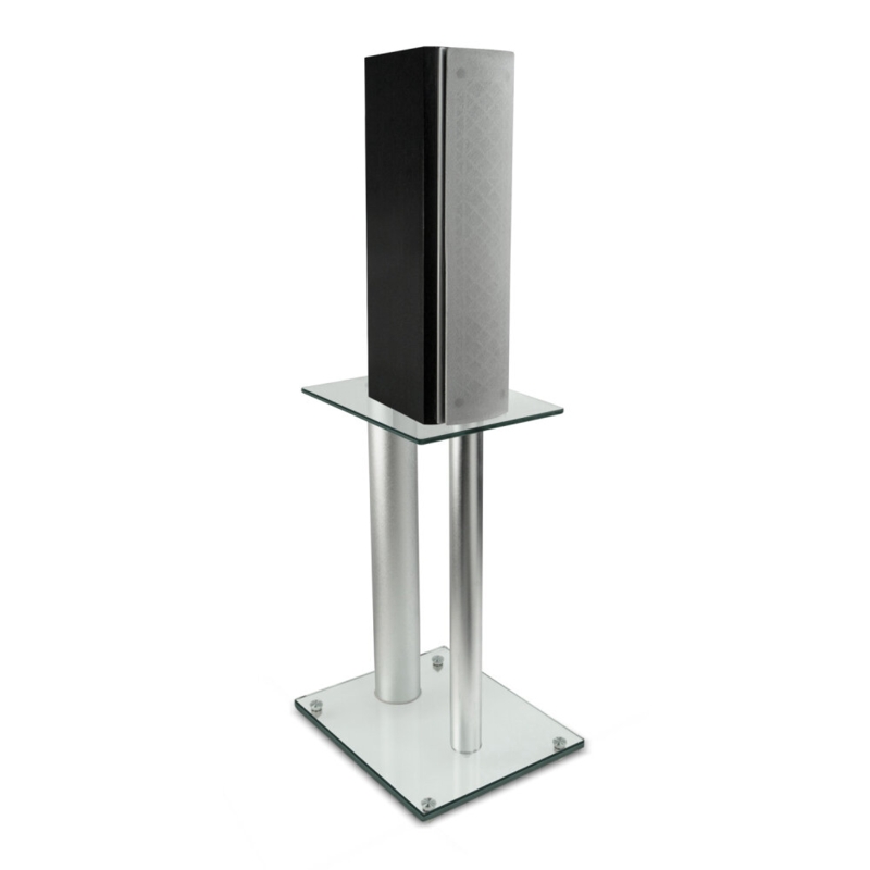 Modern 2-Piece Glass Speaker Stands
