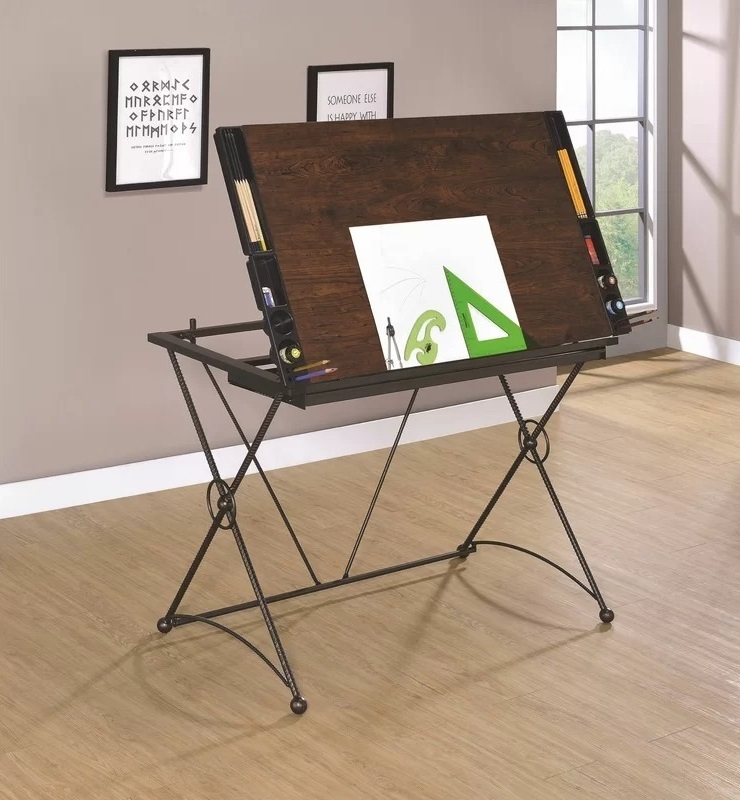 Multi Compartment Vintage Drafting Table 