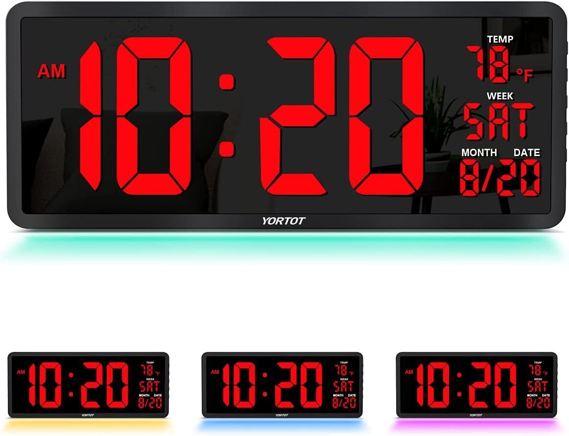 Multi Functional Digital Wall Clock with Big Size