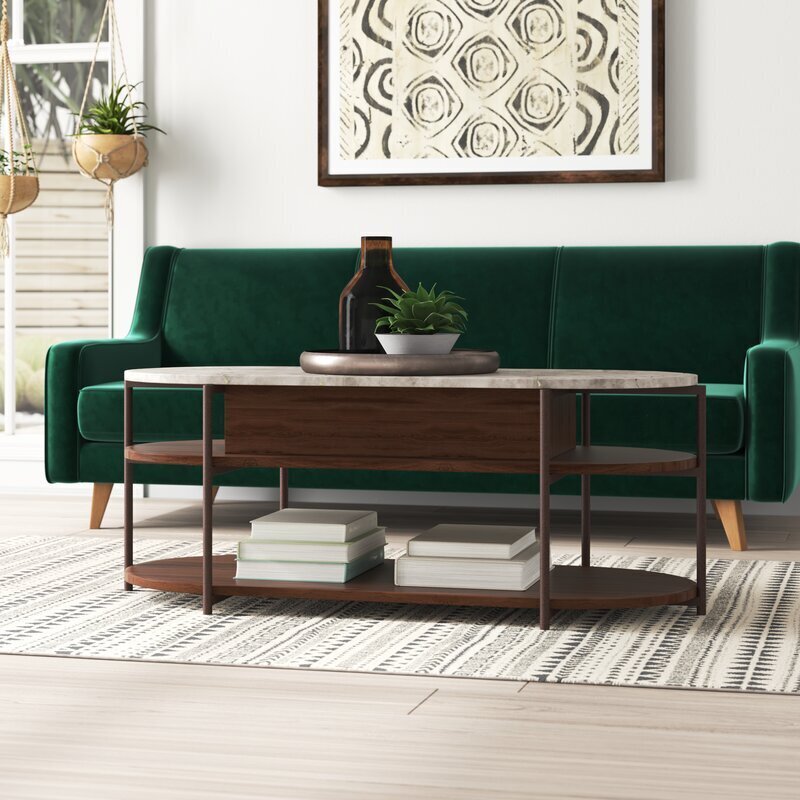 Multi Tier Oval Lift Top Coffee Table