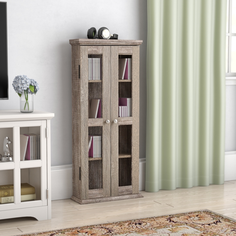 Compact Multimedia Cabinet with Adjustable Shelves