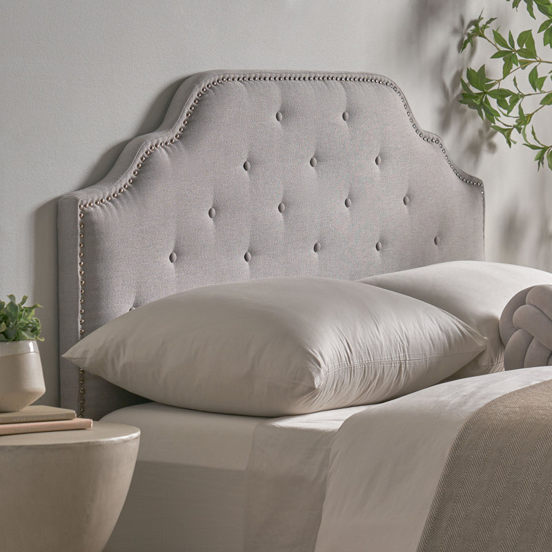 Nailhead Trimmed Camelback Silhouette Tufted Headboard