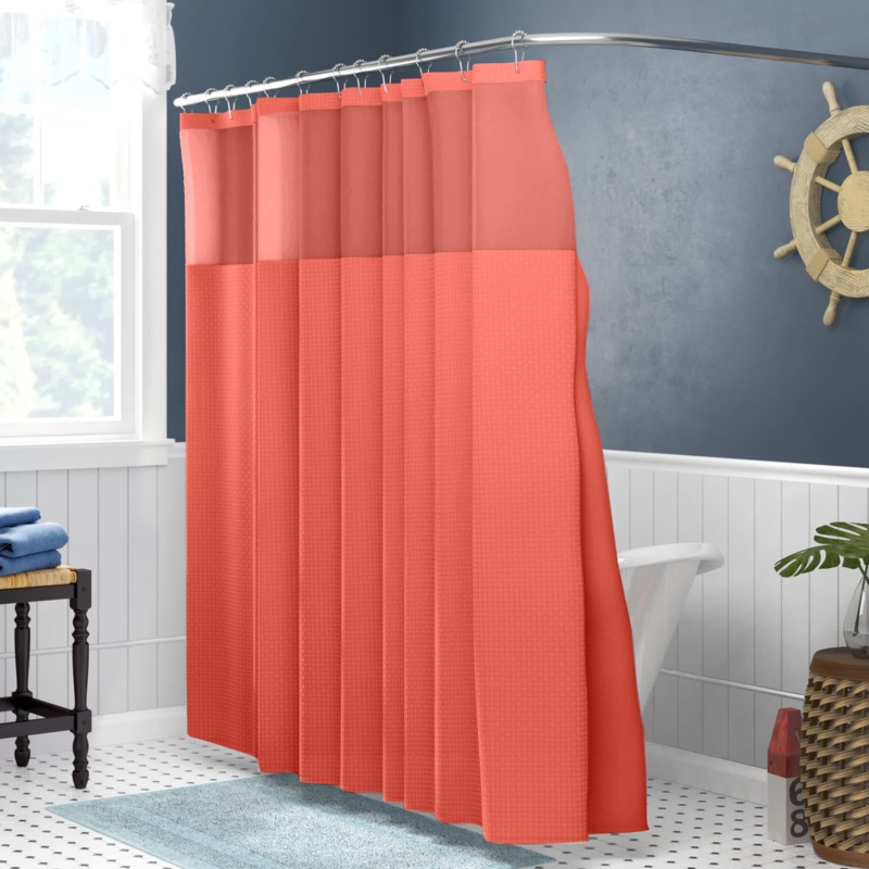 Nala 2 Piece Solid Color Shower Curtain Set
