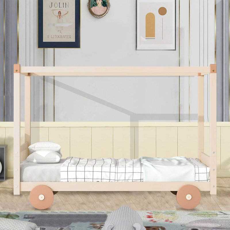 Natural Wood Train Toddler Bed
