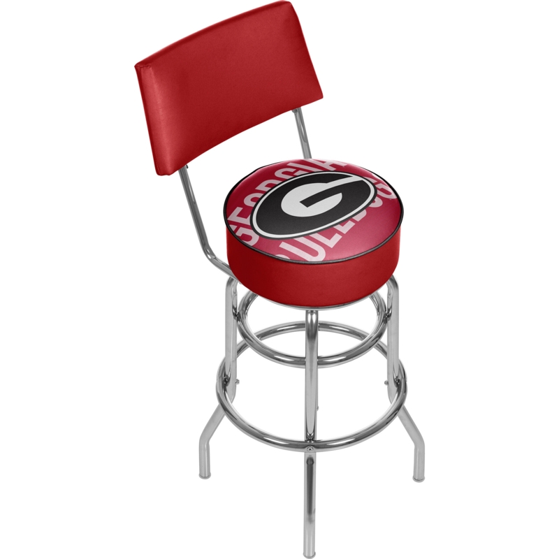 Chrome Bar Stool with Back and Swivel