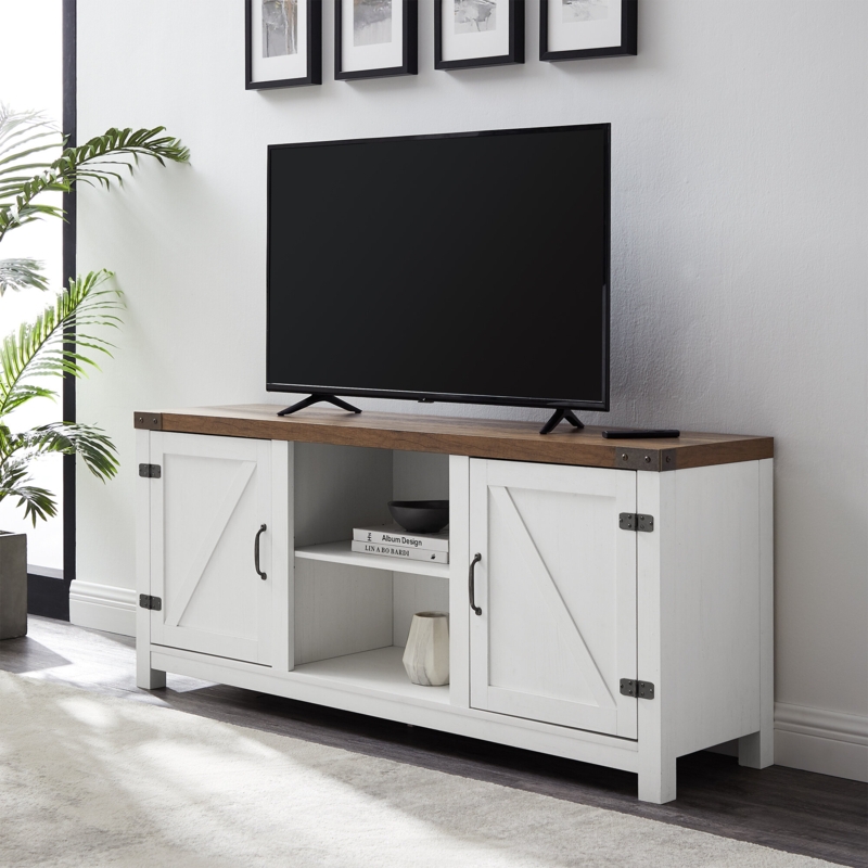 Rustic Barn-Style TV Stand with Storage