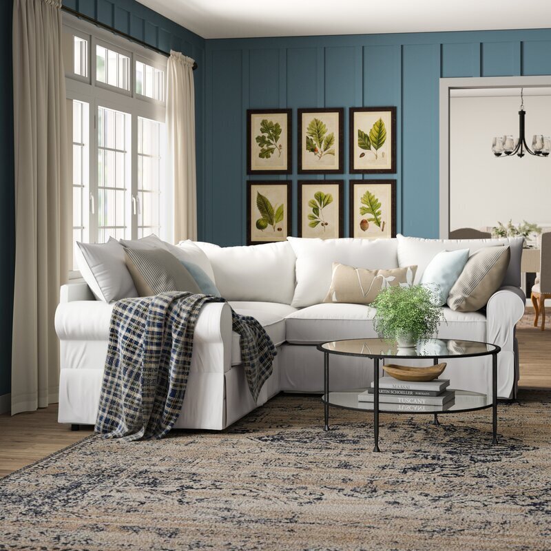 Neutral Traditional L Shaped Small Corner Sectional