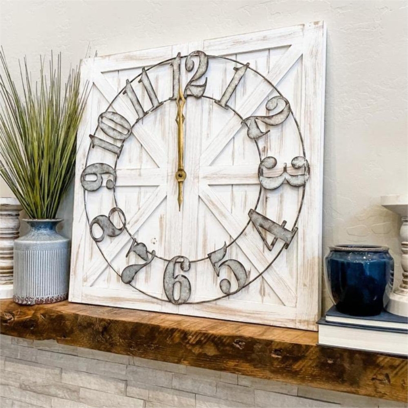 Rustic Wooden Wall Clock
