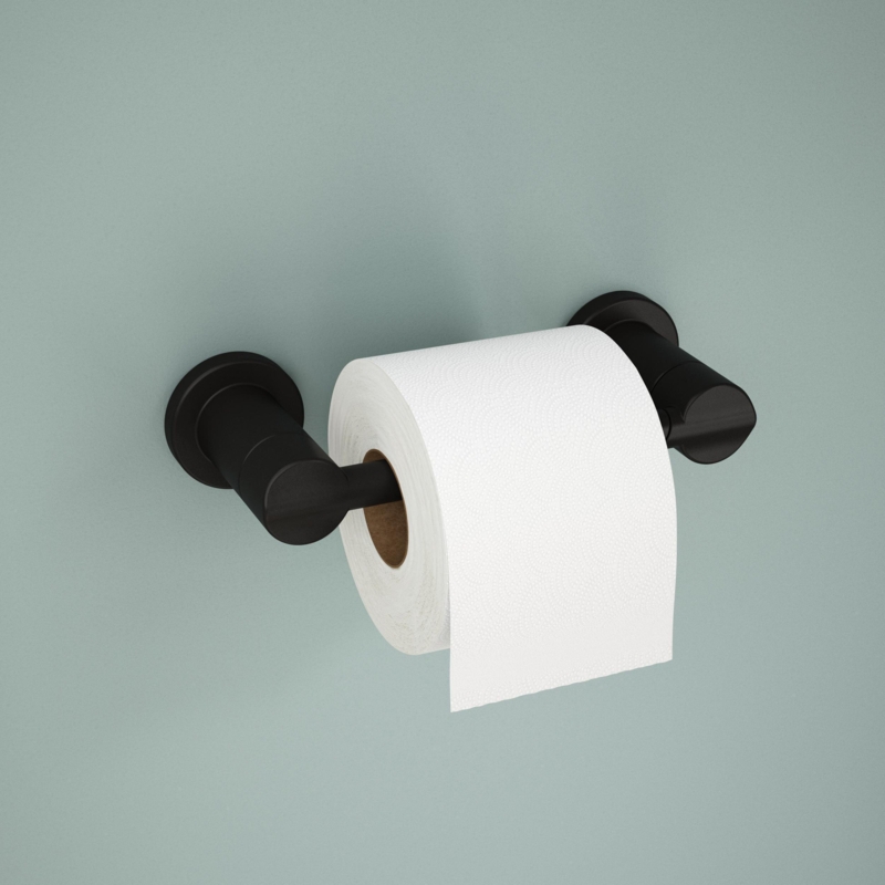Wall-Mounted Toilet Paper Holder with Pivoting Arm