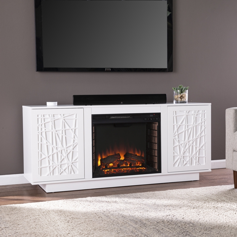 Low-Profile Fireplace TV Stand with Storage