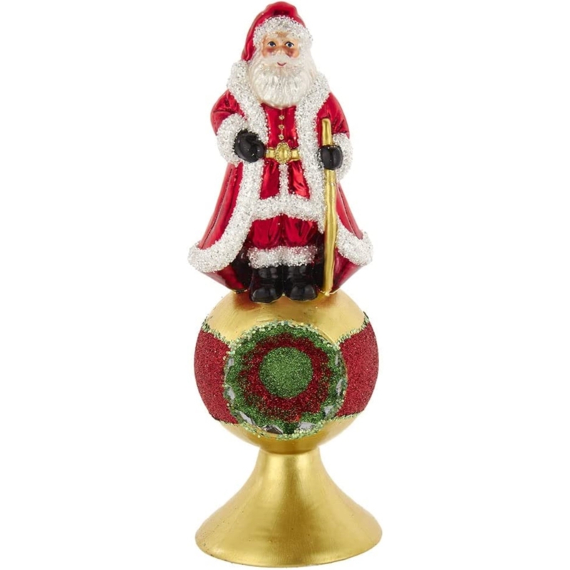Traditional Red and Green Santa Tree Topper