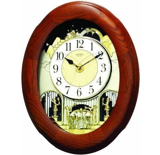 Nostalgia Oak Wall Clock With Music