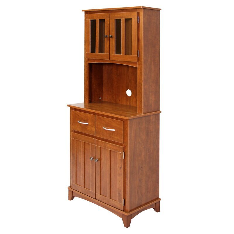 Oak Colored Solid Wood Pantry Cabinet 
