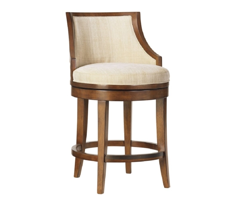Bamboo Textured Chair with Upholstered Seat and Back
