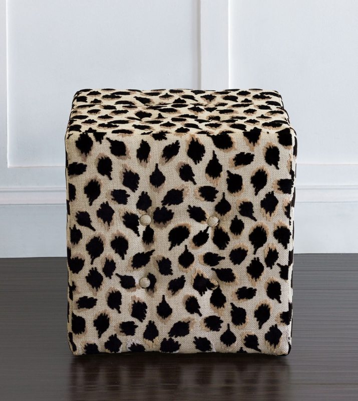 Compact Ottoman with Matching Buttons