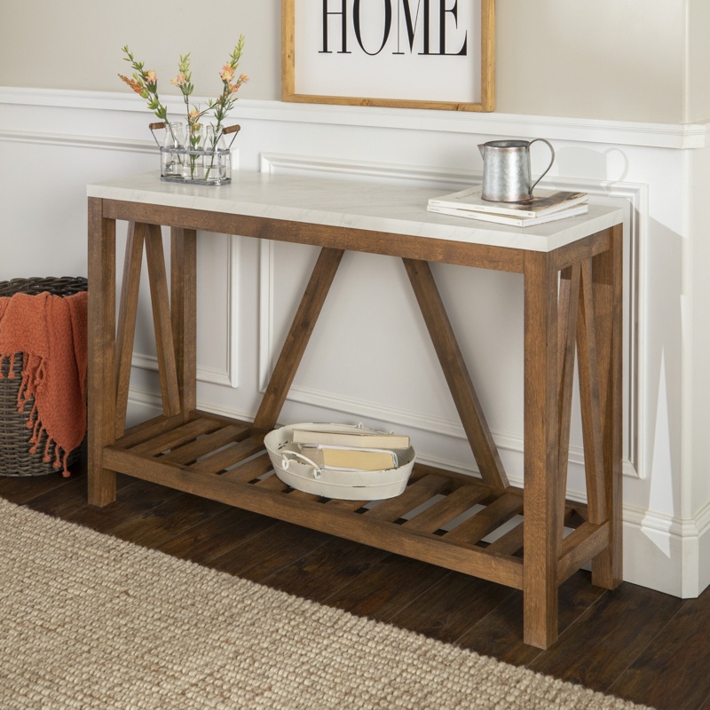 Clean-Lined Console Table with Lower Shelf