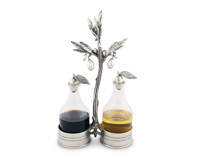 Pewter Olive Grove Oil and Vinegar Server Set