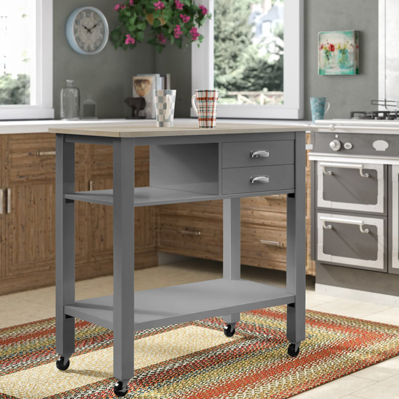 Open Concept Small Kitchen Island on Wheels