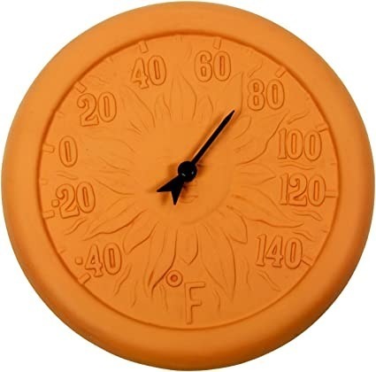 Orange Raised Detail Terracotta Thermometer