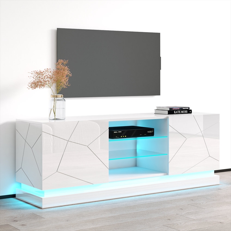 Contemporary TV stand with glossy surfaces