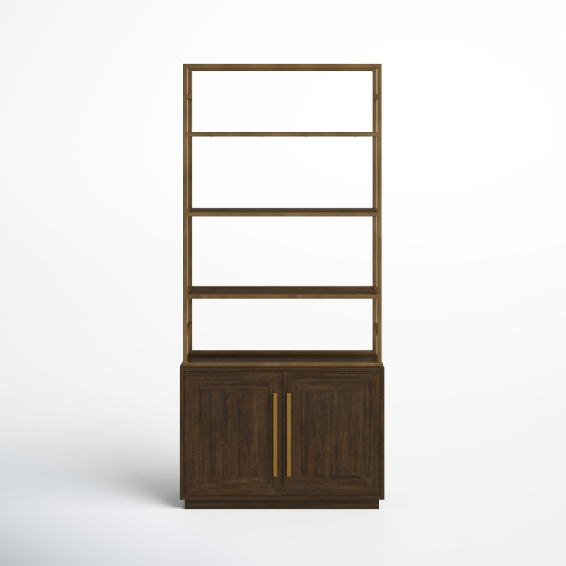 Oak and Iron Display Unit with Storage