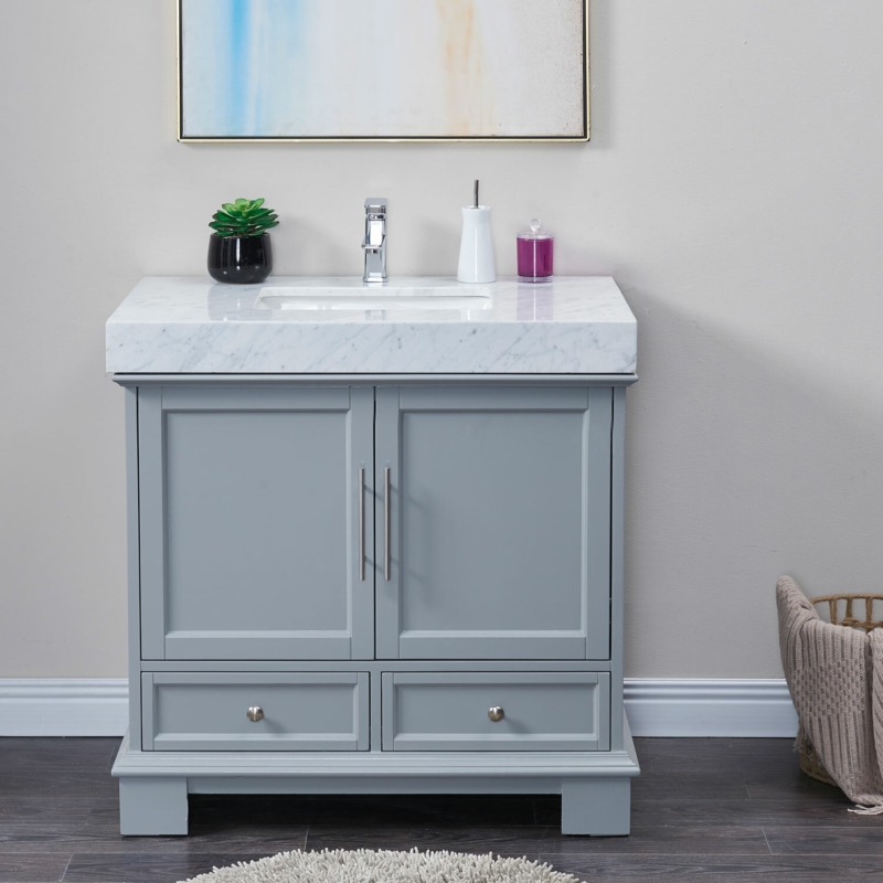 Sleek Bathroom Vanity with Optional Countertop
