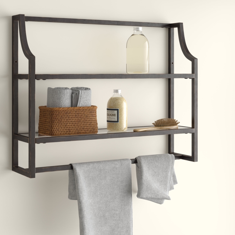 Modern Wall-Mounted Space Saver with Glass Shelves