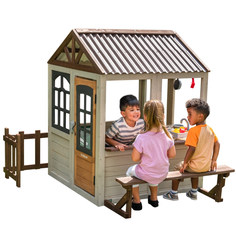 Interactive Wooden Outdoor Playhouse