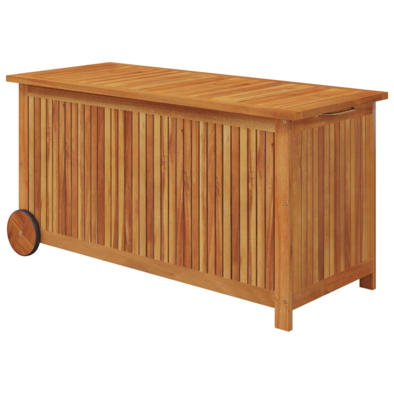 Wooden Patio Storage Box with Wheels