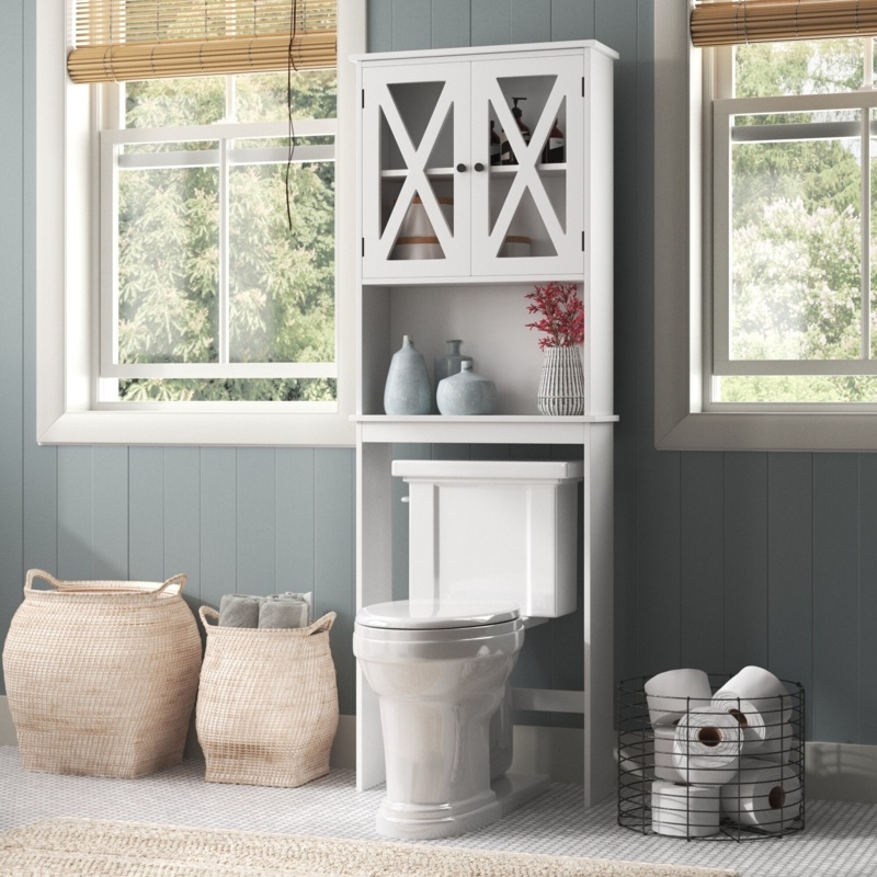 Free-Standing Over-Toilet Cabinet with Shelves