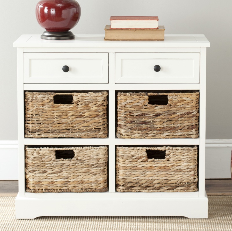 Accent Chest with Woven Baskets