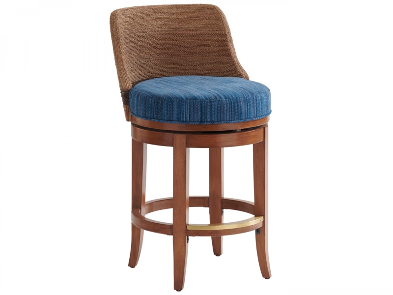 Casual Contemporary Swivel Chair with Rope Back