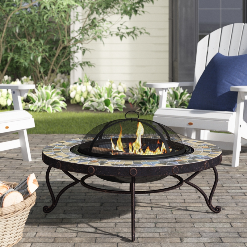 Decorative Outdoor Firepit with Stone Surface
