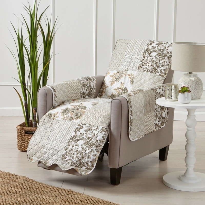 Patchwork Box Cushion Recliner Slipcover