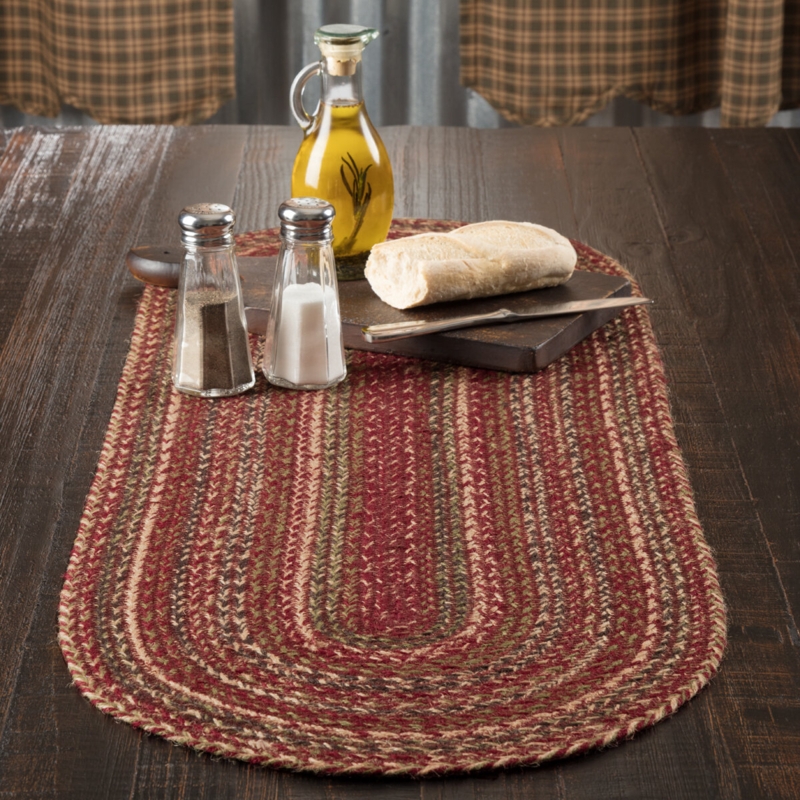 Oval Jute Table Runner with Mixed Braids