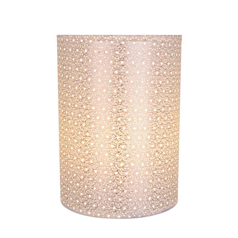 Patterned Ivory Faux Leather Shade