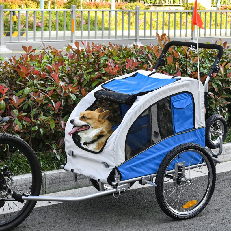 PawHut Durable Pet Dog Bicycle Trailer Jogger Stroller